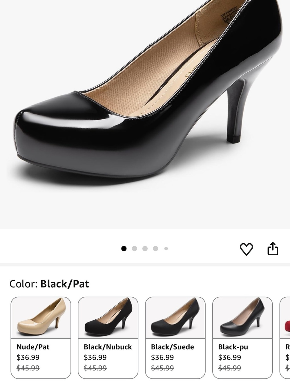 Dream Pairs Black Patent Mid Heel Pumps - Picture 2 of 6